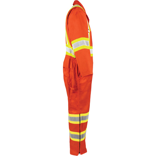 Combinaison non doubl&eacute;e haute visibilit&eacute;, Moyen, Orange haute visibilit&eacute; Distribution Jean Lapalme