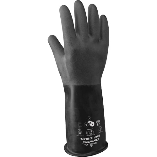 879R Acid-Resistant Gloves, Size Large/9, 14" L, Butyl Rubber, 28-mil Distribution Jean Lapalme