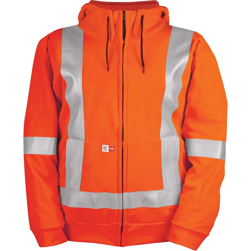 High-Visibility Wind Resistant Zip-Front Sweatshirt with DetachableHood, Men's, 5X-Large, High Visibility Orange, 27.7 cal/cm² Distribution Jean Lapalme