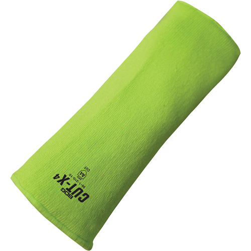 Manchette r&eacute;sistante &agrave; la coupe Cut-X, Fibre de verre/Poly&eacute;thyl&egrave;ne, 12", ASTM ANSI niveau A4, Lime haute visibilit&eacute; Distribution Jean Lapalme