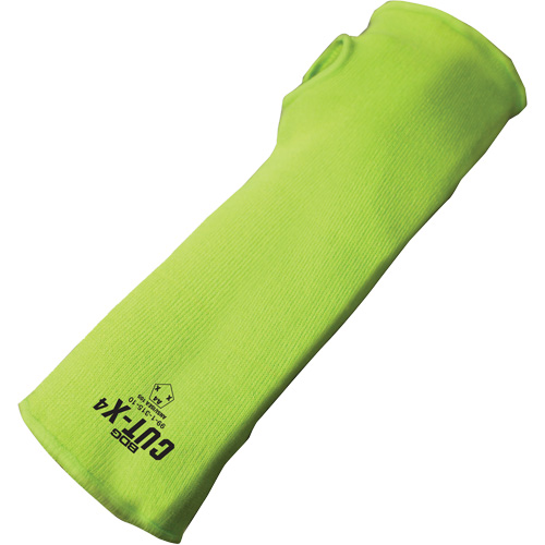 Manchette r&eacute;sistante &agrave; la coupe avec ouverture pour le pouce Cut-X, Fibre de verre/Poly&eacute;thyl&egrave;ne, 12", ASTM ANSI niveau A4, Lime haute visibilit&eacute; Distribution Jean Lapalme