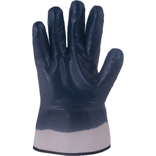 Gants bleu marine avec manchettes renforc&eacute;es &agrave; entoilage coll&eacute; Horizon, T-Grand, R&ecirc;vetement Nitrile, Enveloppe en Jersey/Coton Distribution Jean Lapalme