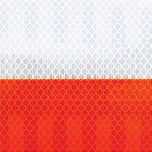 High Intensity Grade Flexible Work Zone Sheeting 382VHIP, 5" W x 150' L, Orange and White Distribution Jean Lapalme