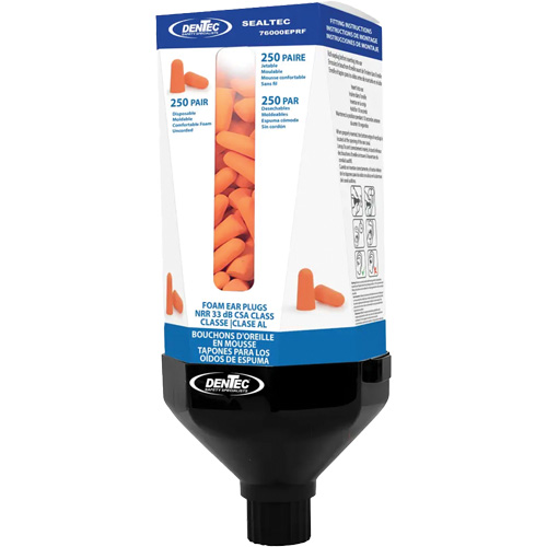 SEALTEC33 Foam Earplug Wall Dispenser Kit with Uncorded Earplugs Distribution Jean Lapalme