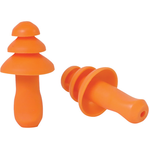 SEALTEC TipGrip Orange TPR Triple-Flange Reusable Earplugs, Uncorded, Bulk - Box, 26 dB dB NRR, One-Size Distribution Jean Lapalme