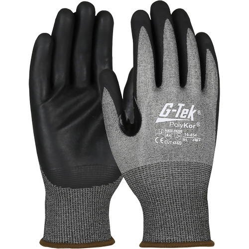 G-Tek&reg; Cut-Resistant Gloves with Touchscreen Capability, Size 2X-Large, 18 Gauge, Foam Nitrile Coated, PolyKor&reg; Shell, ASTM ANSI Level A4/EN 388 Level D Distribution Jean Lapalme