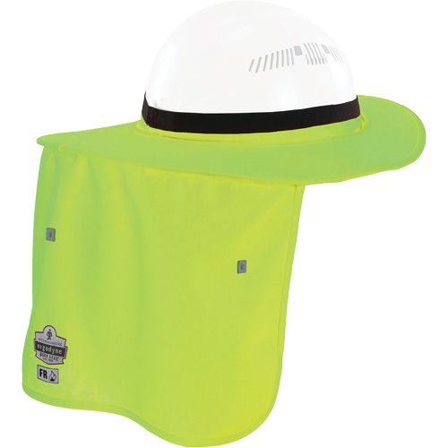 Bordure FR vert lime pour casque de chantier avec cache-cou Distribution Jean Lapalme