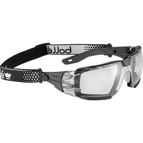 RUSH+ 2.0 XP Small Safety Glasses with Black & Grey Frame, Clear Lens, Anti-Fog/Anti-Scratch, ANSI Z87+ Distribution Jean Lapalme