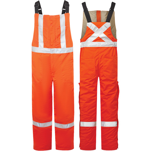 Salopette isol&eacute;e haute visibilit&eacute; de 9 oz Avenger, style 525, Hommes, Moyen, Orange Distribution Jean Lapalme