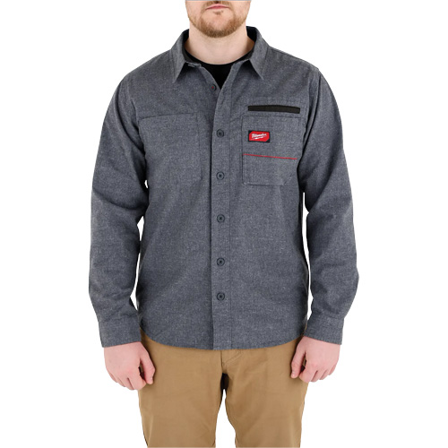 Chemise en flanelle GRIDIRON, Hommes, Moyen, Gris Distribution Jean Lapalme
