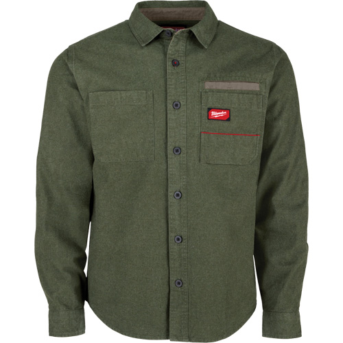 GRIDIRON Flannel Shirt, Men's, 2X-Large, Green Distribution Jean Lapalme