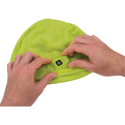 N-Ferno&reg; Winter Skull Cap with LED Rechargeable Light, Fleece Lining, One Size, High-Visibility Lime Green Distribution Jean Lapalme
