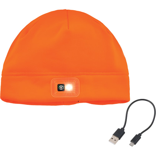 Calotte d'hiver N-Ferno avec lumi&egrave;re DEL rechargeable, Doublure en Molleton, Taille unique, Orange Distribution Jean Lapalme