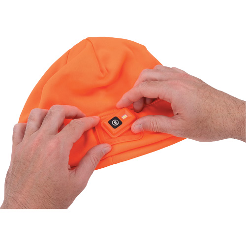 Calotte d'hiver N-Ferno avec lumi&egrave;re DEL rechargeable, Doublure en Molleton, Taille unique, Orange Distribution Jean Lapalme
