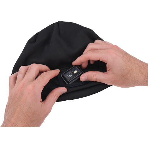 N-Ferno&reg; Winter Skull Cap with LED Rechargeable Light, Fleece Lining, One Size, Black Distribution Jean Lapalme