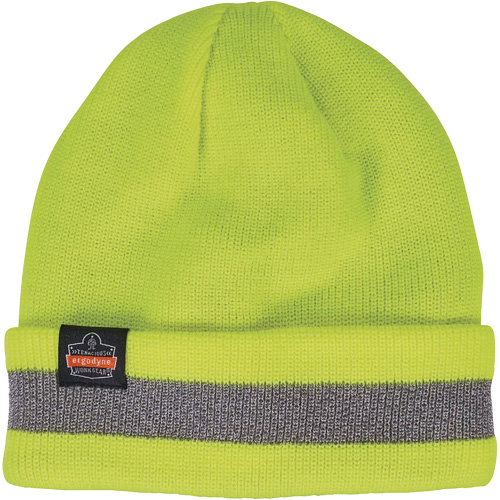 N-Ferno&reg; Reflective, Cuffed Rib Knit Winter Hat, Acrylic Lining, One Size, High-Visibility Lime Green Distribution Jean Lapalme