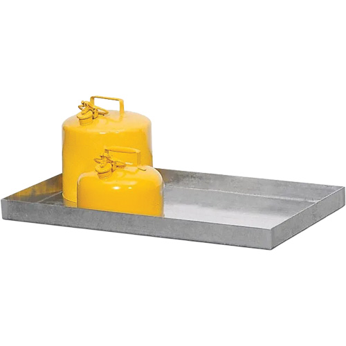 Galvanized Steel Spill Containment Tray, 48" L x 18" W x 3" H, 11 US gal. Spill Capacity Distribution Jean Lapalme