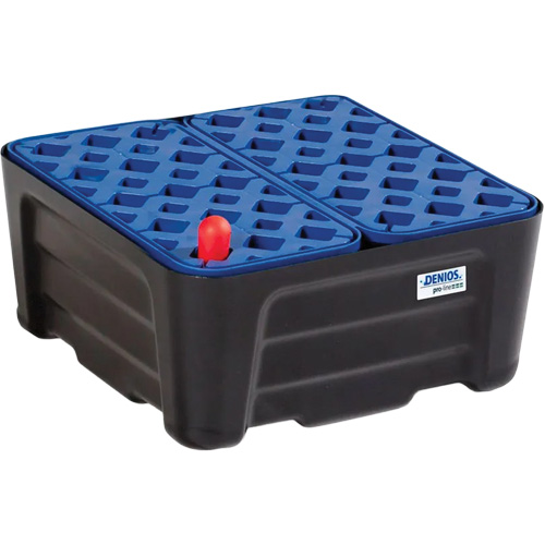 Bac de r&eacute;tention noir et bleu avec caillebotis, 15,8" lo x 15,8" la x 7,1" h, Cap. de d&eacute;versement 5.3 gal. US Distribution Jean Lapalme