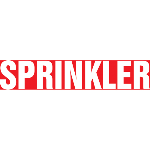 Marqueur de tuyau "Sprinkler", Autocollant, 1" h x 8" la, Blanc/rouge Distribution Jean Lapalme