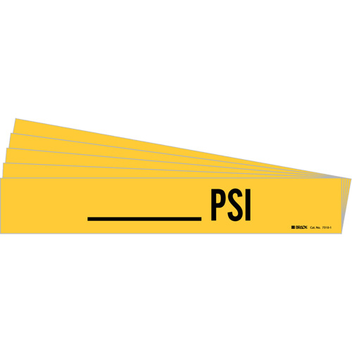 Marqueur de tuyau PSI, Autocollant, 2-1/4" h x 14" la, Noir sur jaune Distribution Jean Lapalme