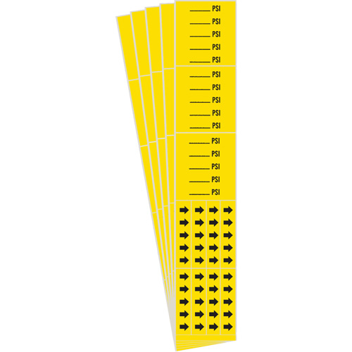 Marqueurs de tuyau PSI, Autocollant, 2-1/4" h x 2-3/4" la, Noir sur jaune Distribution Jean Lapalme