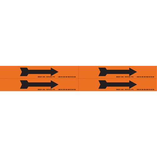 Marqueurs de tuyau avec fl&egrave;ches, Autocollant, 1-1/8" h x 7" la, Noir/orange Distribution Jean Lapalme