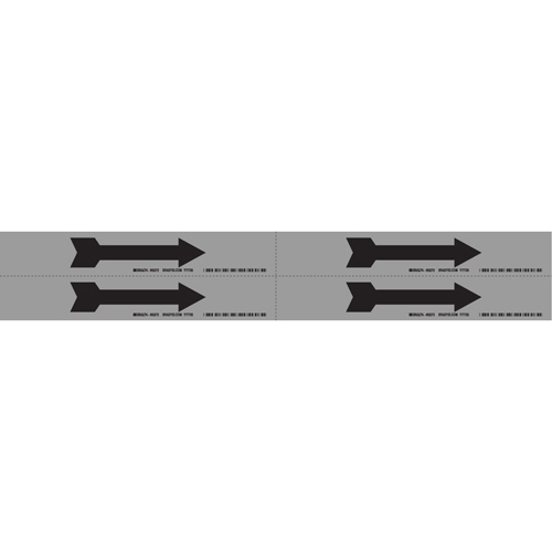 Marqueur de tuyau  Arrow, Autocollant, 1-1/8" h x 7" la, Noir sur aluminium Distribution Jean Lapalme