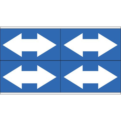 Marqueurs de tuyau avec fl&egrave;ches bidirectionnelles, Autocollant, 1-1/8" h x 7" la, Blanc/bleu Distribution Jean Lapalme