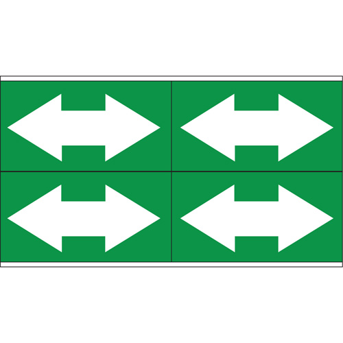 Marqueurs de tuyau avec fl&egrave;ches bidirectionnelles, Autocollant, 1-1/8" h x 7" la, Blanc/vert Distribution Jean Lapalme