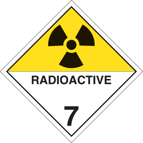 Plaque-&eacute;tiquette TMD mati&egrave;res radioactives, Carton Distribution Jean Lapalme