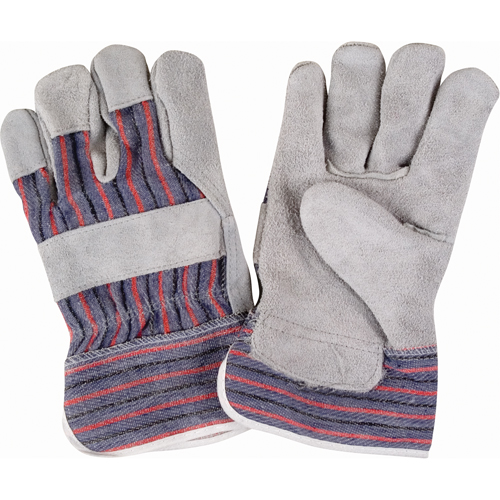 Gants d'ajusteur rugueux, Grand, Paume en Cuir de vache refendu, Doublure en Coton Distribution Jean Lapalme