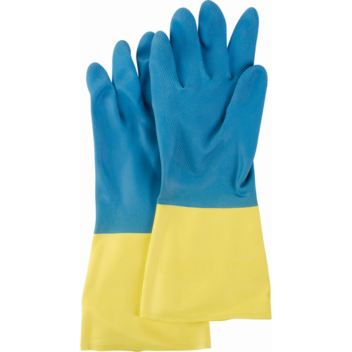 Gants deux tons NS53, Taille Moyen/8, 13" lo, N&eacute;opr&egrave;ne/Latex de caoutchouc, Doublure en Ouat&eacute;e, 28 mils Distribution Jean Lapalme