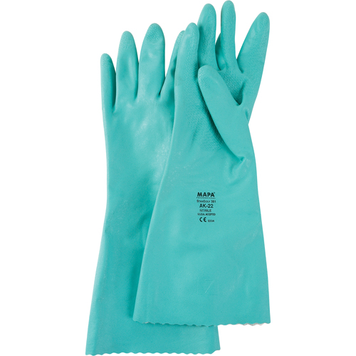 Gants &agrave; prise emboss&eacute;e &agrave; motif en Z StanSolv, Taille Petit/7, 14" lo, Nitrile, Doublure en Interlock, 11 mils Distribution Jean Lapalme