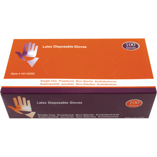 Gants calibre industriel, Moyen, Latex, Poudr&eacute;s, Blanc Distribution Jean Lapalme