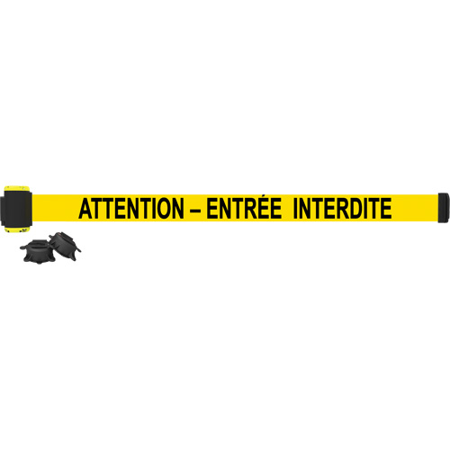 Wall Mount Barrier, Plastic, Magnetic Mount, 7', Black and Yellow Tape Distribution Jean Lapalme