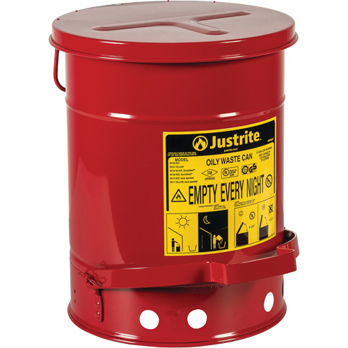 Oily Waste Cans, FM Approved/UL Listed, 6 US Gal., Red Distribution Jean Lapalme