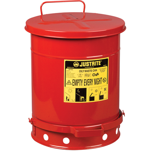 Contenants pour d&eacute;chets huileux, Homologu&eacute; FM/List&eacute; UL, 10 gal. US, Rouge Distribution Jean Lapalme