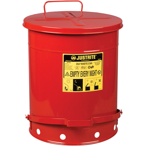 Oily Waste Cans, FM Approved/UL Listed, 14 US gal., Red Distribution Jean Lapalme