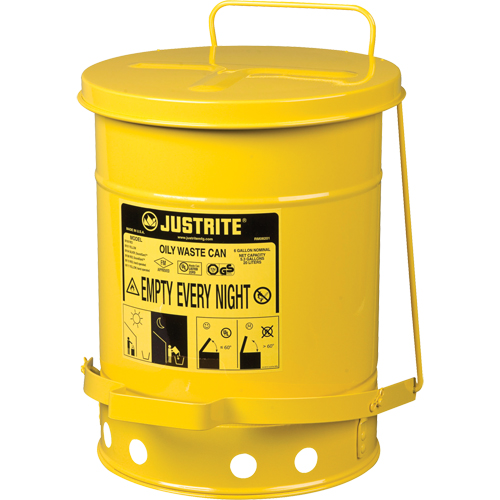 Contenants pour d&eacute;chets huileux, Homologu&eacute; FM/List&eacute; UL, 6 gal. US, Jaune Distribution Jean Lapalme