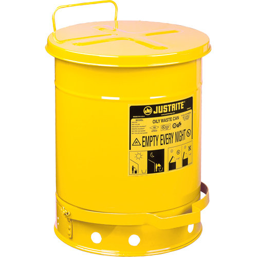 Contenants pour d&eacute;chets huileux, Homologu&eacute; FM/List&eacute; UL, 14 gal. US, Jaune Distribution Jean Lapalme