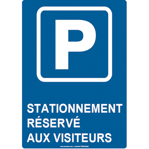 Panneau de stationnement r&eacute;serv&eacute;, 14" x 10", Aluminium, Français avec pictogramme Distribution Jean Lapalme