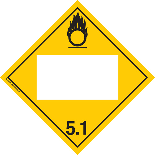 Oxidizer TDG Placard, Adhesive Vinyl Distribution Jean Lapalme