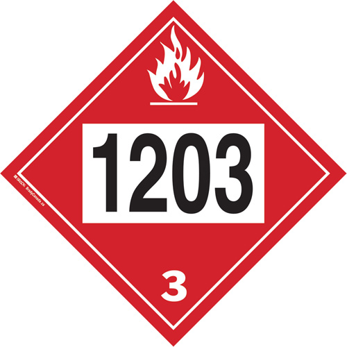 1203 Gasohol & Gasoline Flammable Liquid TDG Placard, Plastic Distribution Jean Lapalme