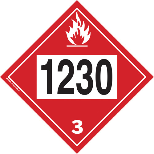Plaque-&eacute;tiquette TMD 1230 pour m&eacute;thanol, Plastique Distribution Jean Lapalme