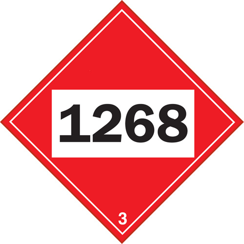 Plaque-&eacute;tiquette TMD 1268 pour distillats de p&eacute;trole, Plastique Distribution Jean Lapalme