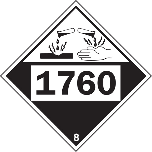 Plaque-&eacute;tiquette TMD 1760 pour mat&eacute;riaux corrosifs phosphate d'aluminium, Plastique Distribution Jean Lapalme