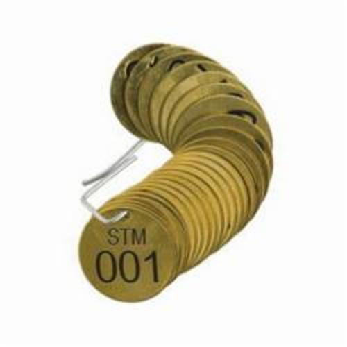 Numbered "STM" Valve Tags, # 001-025, Brass, 1.5" dia Distribution Jean Lapalme