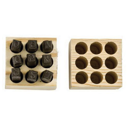 Jeux de tampons num&eacute;rot&eacute;s en acier, # 4/6/3/2/1/8/9/7/5, 1/4" Distribution Jean Lapalme