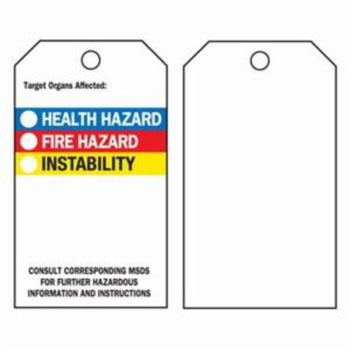 Right-To-Know Tags, Polyester, 3" W x 5-3/4" H, English Distribution Jean Lapalme