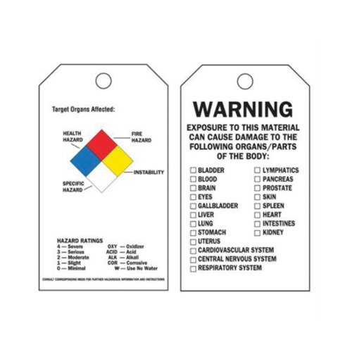 Self-Laminating Right-To-Know Tags, Polyester, 3" W x 5-3/4" H, English Distribution Jean Lapalme